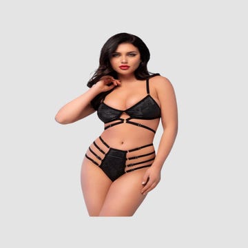 Ensemble 2 pièces CR4637 imprimé serpent noir
