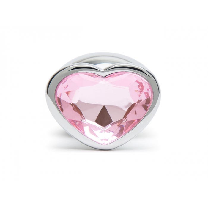 Plug anal bijou coeur Secret Shine rose medium