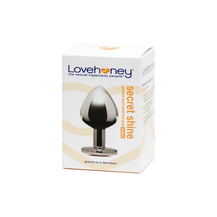 Plug anal bijou coeur Secret Shine rose medium