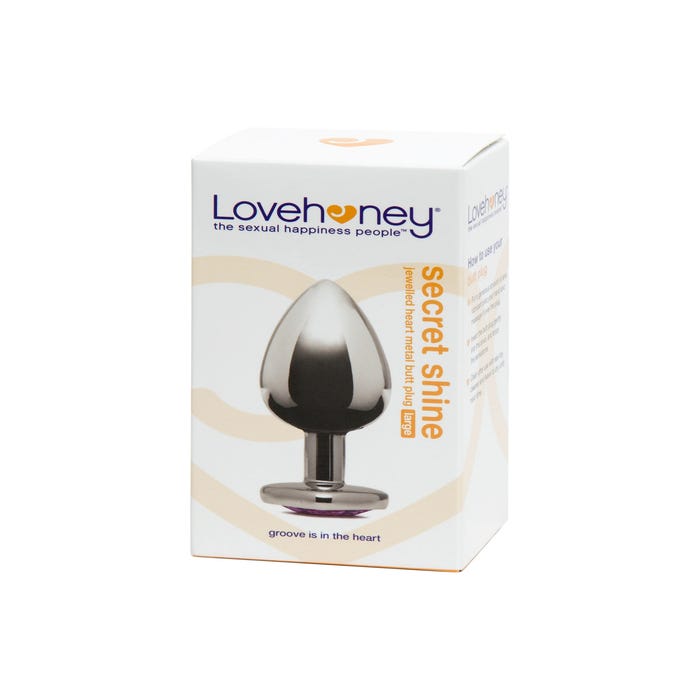 Plug anal bijou coeur Secret Shine rose large