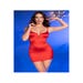 Robe CR4667 satinée rouge