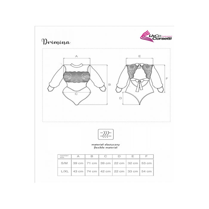 Body manches longues Drimina bleu & noir