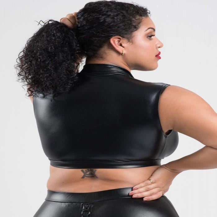 Crop top Fierce wetlook noir GT