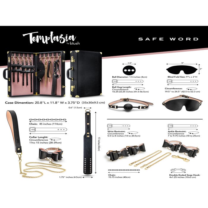 Kit bondage Safe Word Temptasia 7 pièces