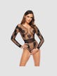 Body ouvert résille manches longues Regina
