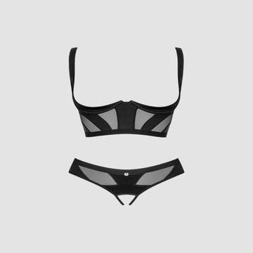 Ensemble 2 pièces ouvert Chic Amoria noir 