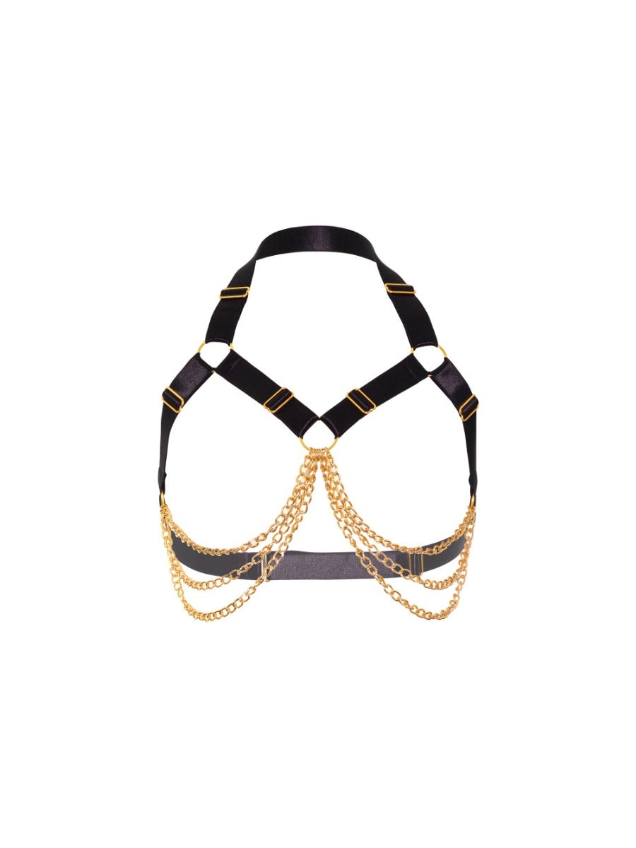 Soutien-gorge harnais Luxury Chain or