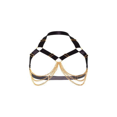 Soutien-gorge harnais Luxury Chain or