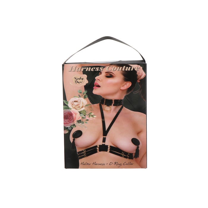 Harnais poitrine & collier O-Ring noir