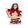 Harnais fausses plumes rouge