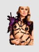 Harnais fausses plumes violet 