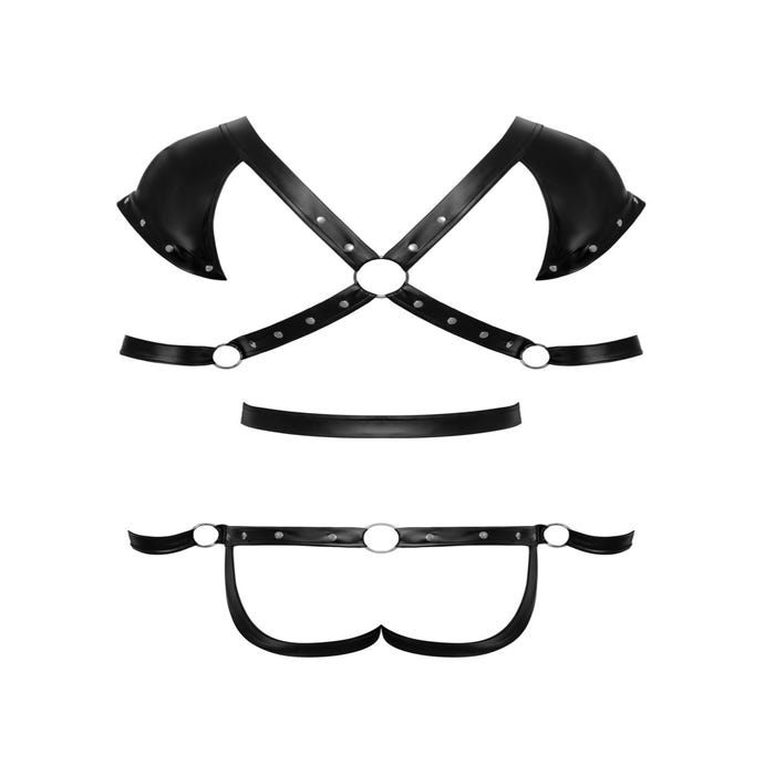 Body harnais & menottes noir