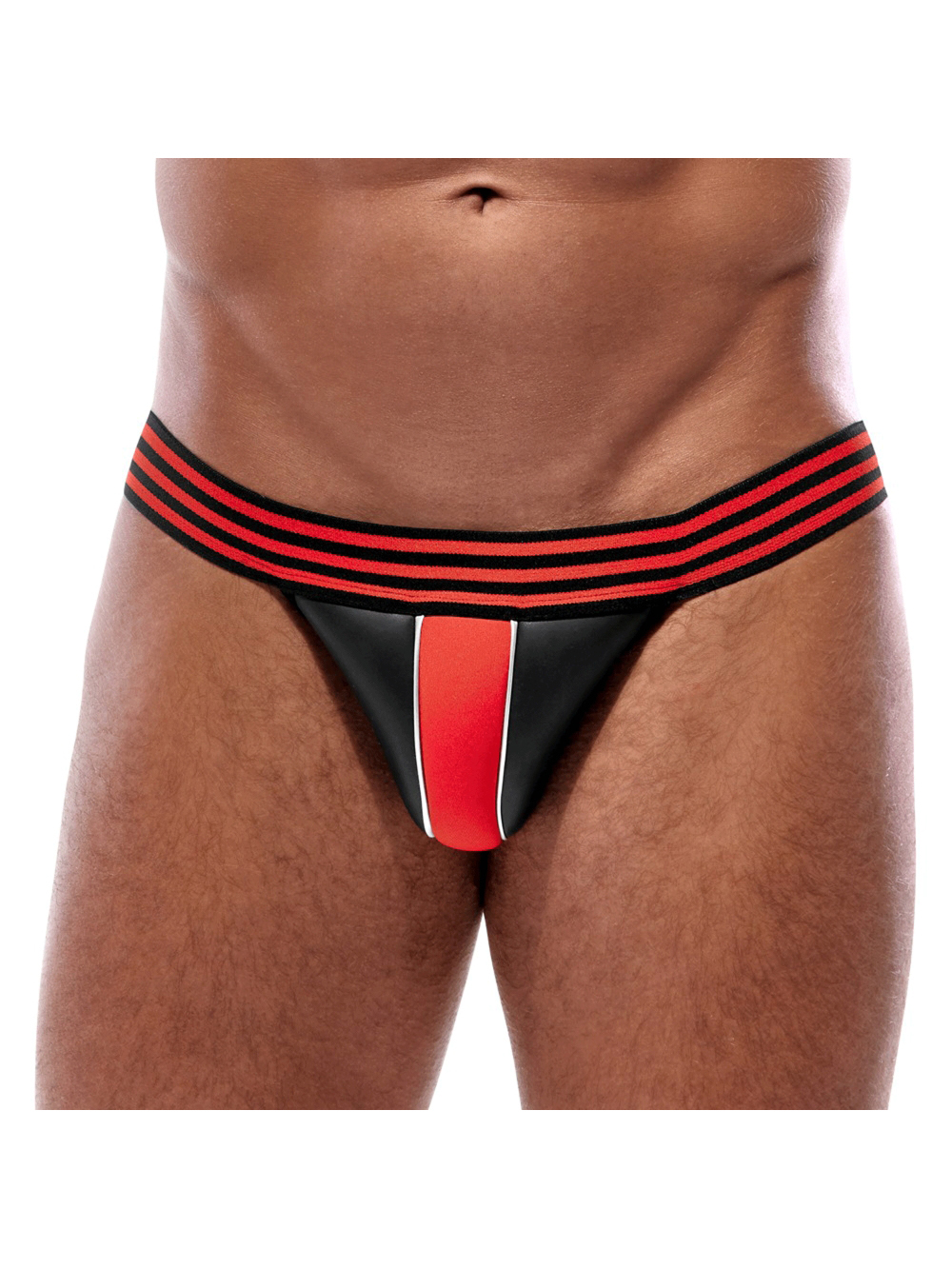 Jockstrap à bande noir & rouge main product photo