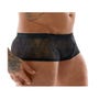 Boxer boutons dentelle noir