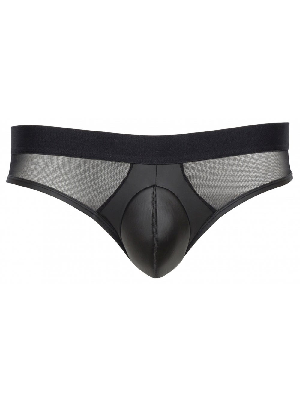 Slip maille transparente & wetlook noir