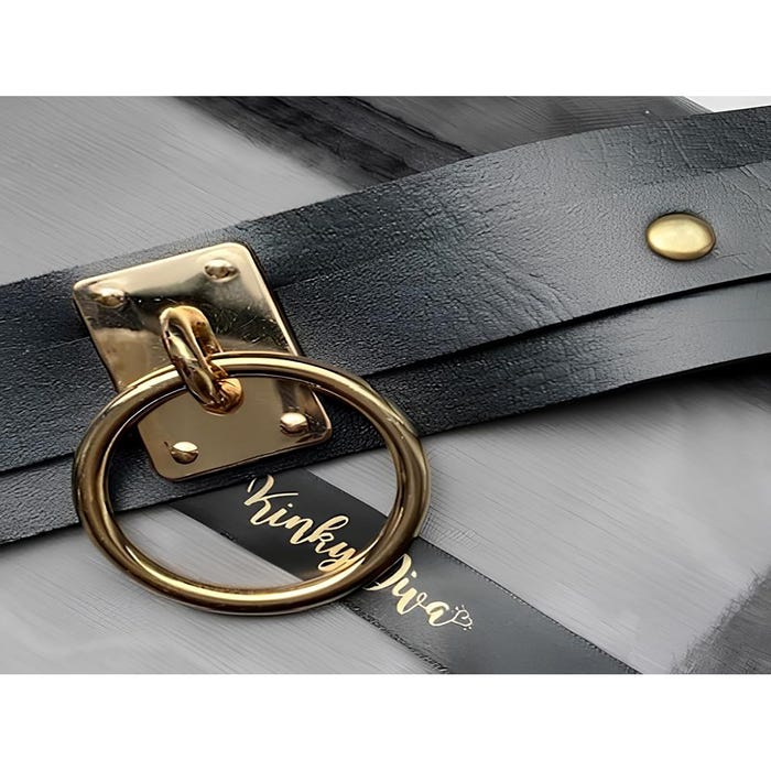 Collier BDSM O-Ring noir et or