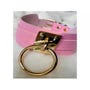 Collier BDSM O-Ring rose et or