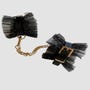 Menottes poignets tulle pailleté noir et or