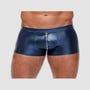 Boxer zip métallique bleu