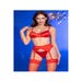 Ensemble 4 pièces CR4670 satin rouge