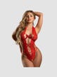 Body ouvert noeud & dentelle rouge