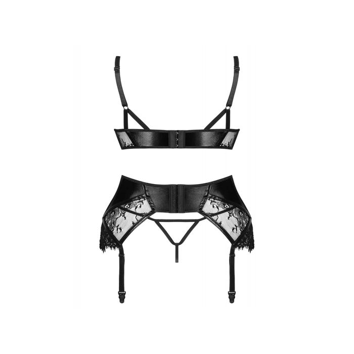 Ensemble 3 pièces Leona wetlook noir