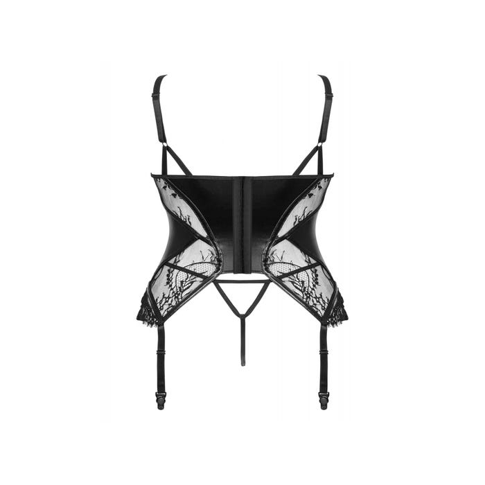 Guêpière Leonela wetlook noir