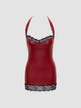 Robe wetlook & dentelle rouge