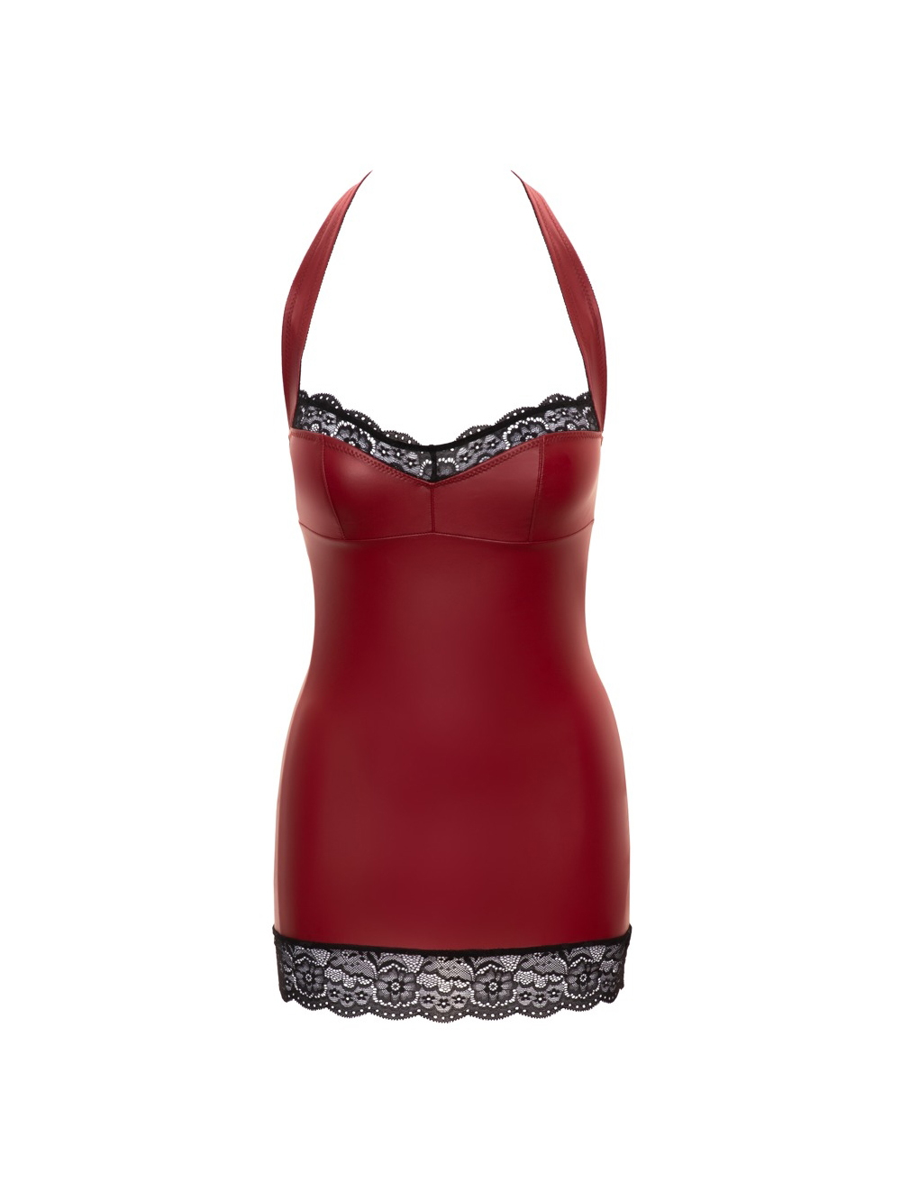 Robe wetlook & dentelle rouge