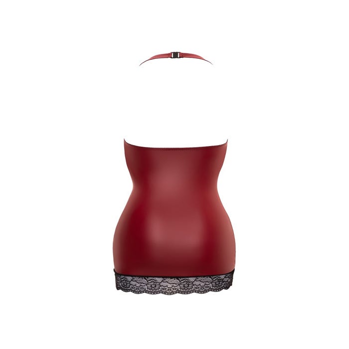 Robe wetlook & dentelle rouge