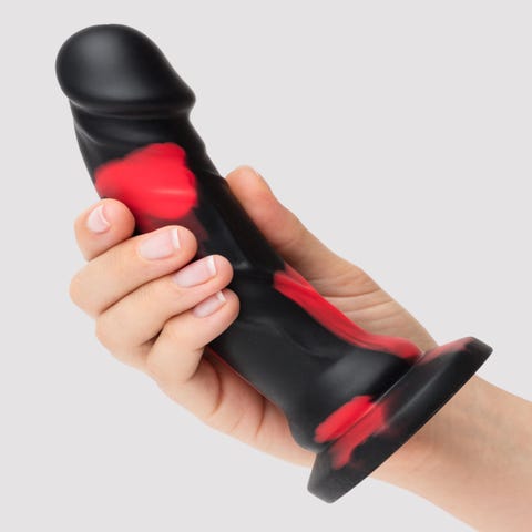 Gode ventouse silicone multicolore noir 17,8 cm Luxe
