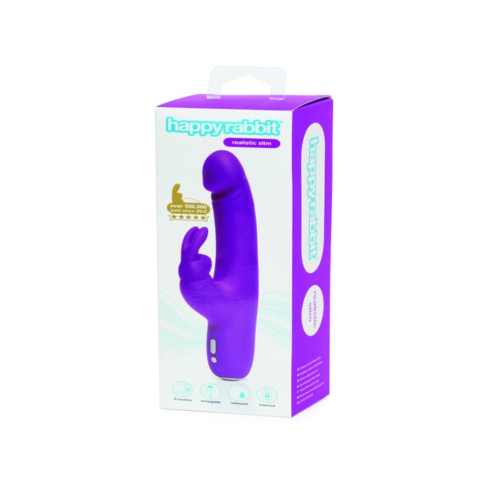 Vibromasseur rabbit réaliste rechargeable Slimline