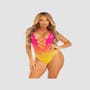 Body 89328 dégradé résille rose & jaune