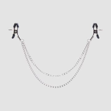 Pinces à tétons double chaîne Bondage Boutique