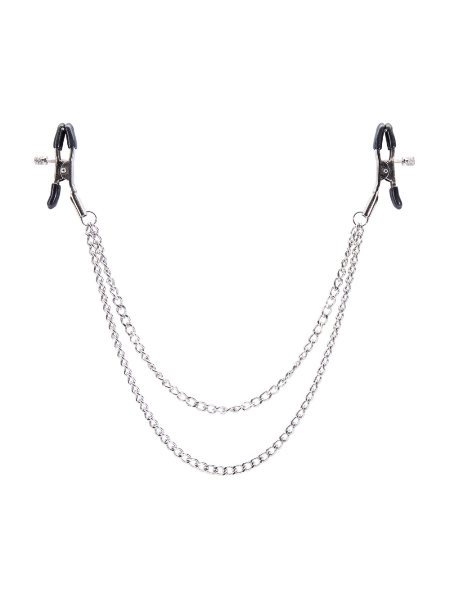 Pinces à tétons double chaîne Bondage Boutique main product photo
