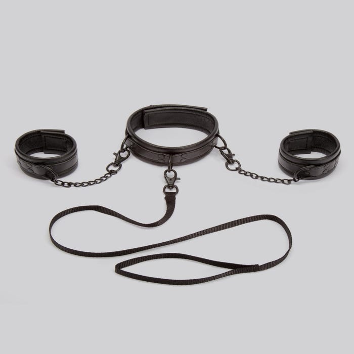 Collier avec laisse et menottes similicuir Bondage Boutique