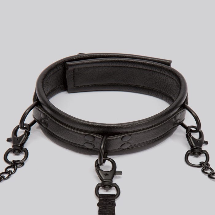 Collier avec laisse et menottes similicuir Bondage Boutique