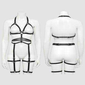 Harnais cuir noir Deluxe DOMINIX
