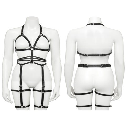 Harnais cuir noir Deluxe DOMINIX
