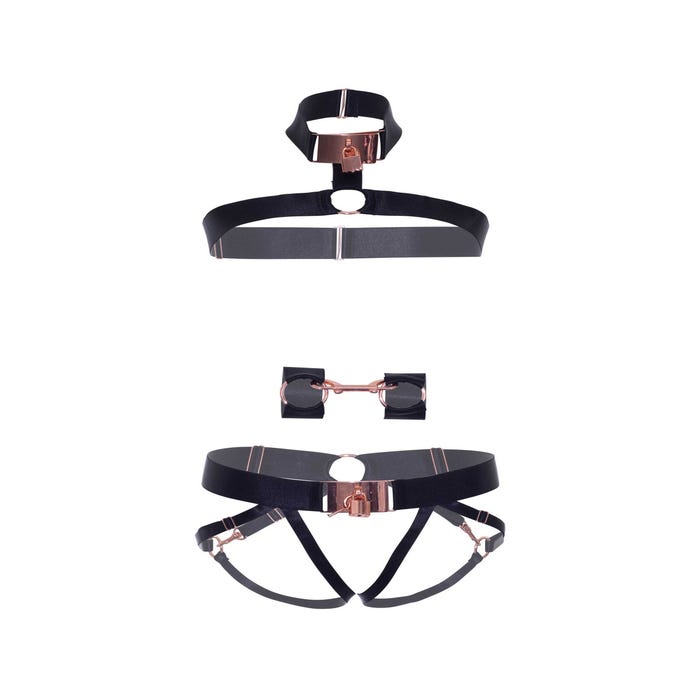 Harnais 3 pièces KI4041 satin noir