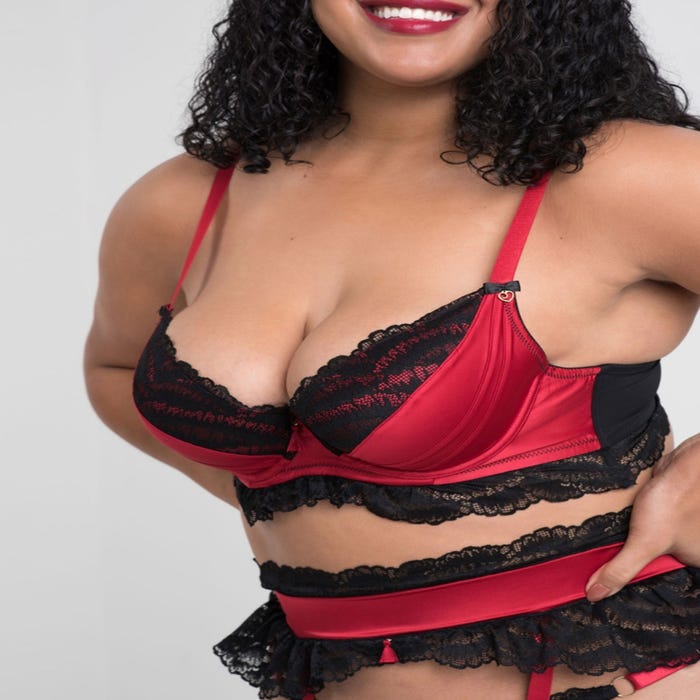 Ensemble 3 pièces ouvert Empress rouge & noir GT