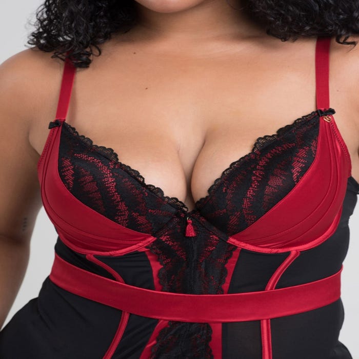 Guêpière Empress rouge & noir GT