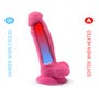 Gode ventouse phospho 17,8 cm Model 1 rose