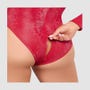 Body rouge effet peau de serpent à zip intégral