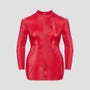 Robe rouge mini effet peau de serpent à fermeture éclair