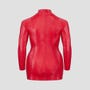 Robe rouge mini effet peau de serpent à fermeture éclair