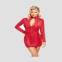 Robe rouge mini effet peau de serpent à fermeture éclair