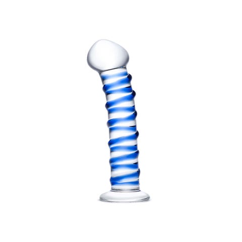 Dildo en Verre Blue Spiral