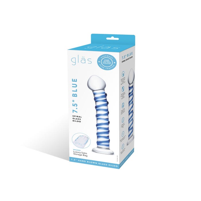 Dildo en Verre Blue Spiral