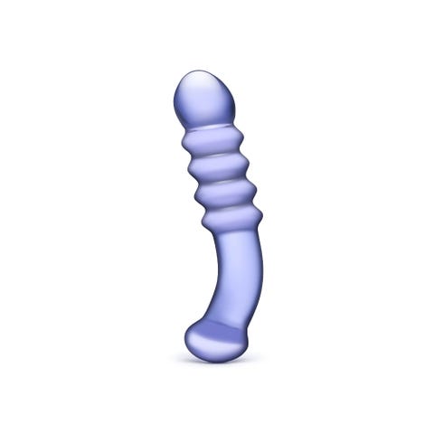 Dildo en Verre Purple Rain Ribbed